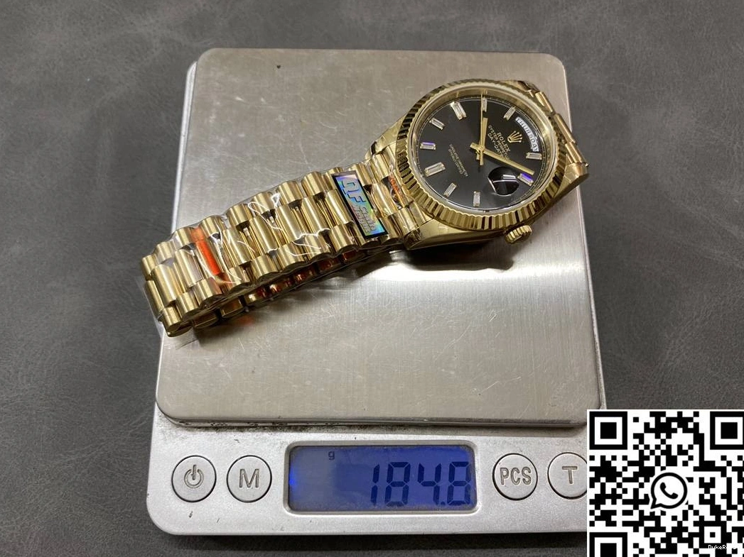 Black Tungsten Factory v5 Date Hourmarker Rolex M228238-0059 QF Dial Day Diamond Steel 1002